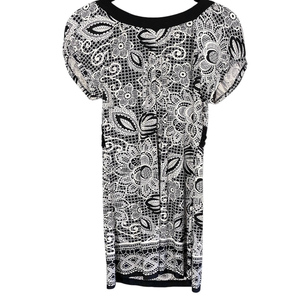 Trixxi Y2K Black White Floral Babydoll Top M Puff Sleeve Fairy Grunge Whimsigoth - Picture 7 of 9